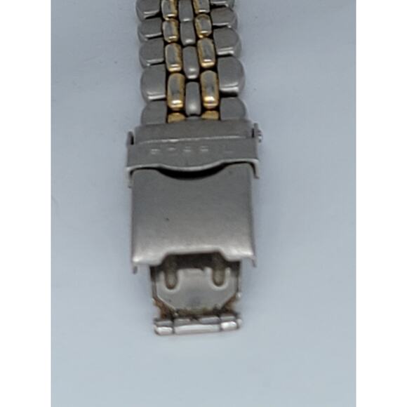 Fossil Blue AM3109 Gold Silver Two Tone Stainless Steel White Face Woman's Watch - Picture 3 of 6